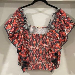 Anthropology- Let me Be cotton pullover ruffle shirt